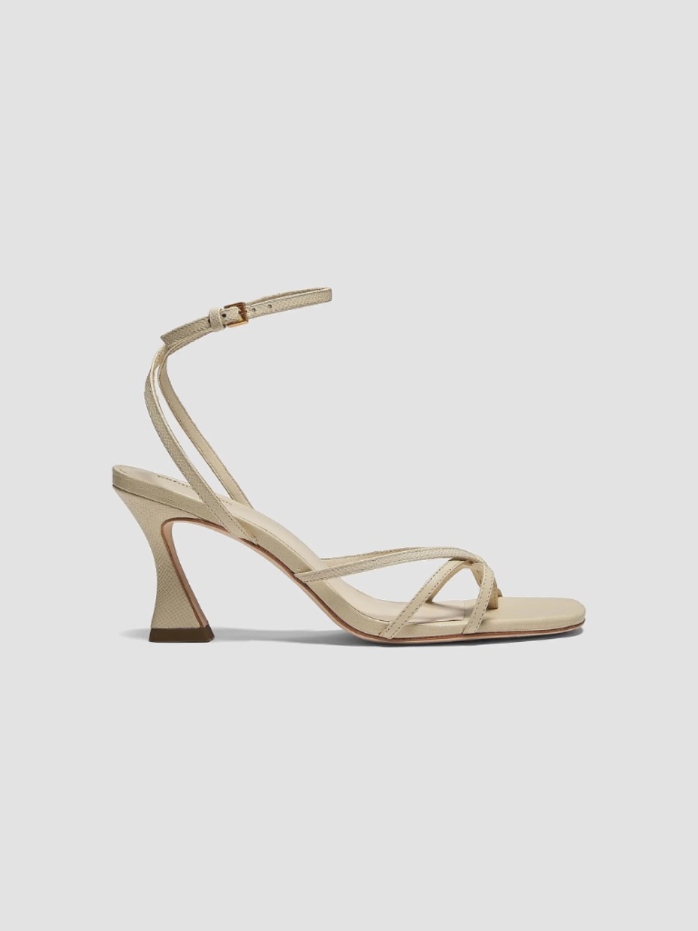 Reformation Gen Leather Sandals - Almond Snake - Size 8